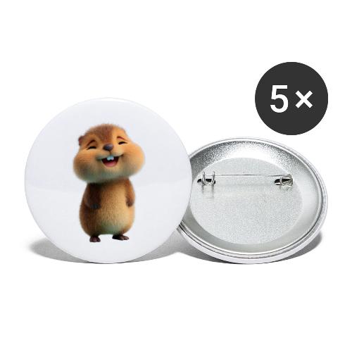Joyful Cartoon Baby Beaver - Buttons large 2.2'' (5-pack)