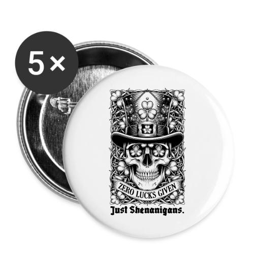 Salty Shamrock Skull T-Shirt - Buttons large 2.2'' (5-pack)