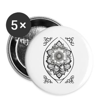 beautiful flower mandala decoration - Buttons large 2.2'' (5-pack) - white