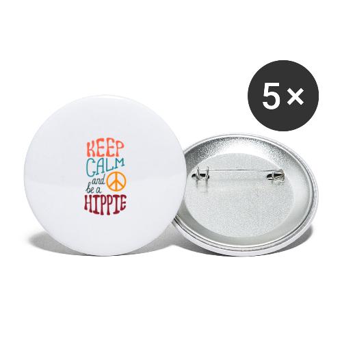 Keep Calm and be a Hippie - Buttons large 2.2'' (5-pack)