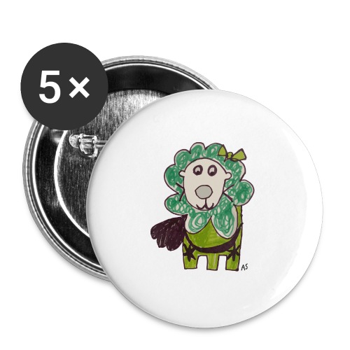 Green lion - Buttons large 2.2'' (5-pack)