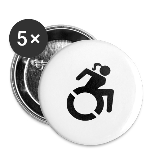 Wheelchair woman symbol. lady in wheelchair - Buttons large 2.2'' (5-pack)