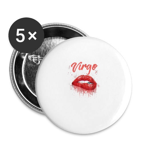 Virgo Zodiac Birthday Red Lips T-Shirt for Black W - Buttons large 2.2'' (5-pack)