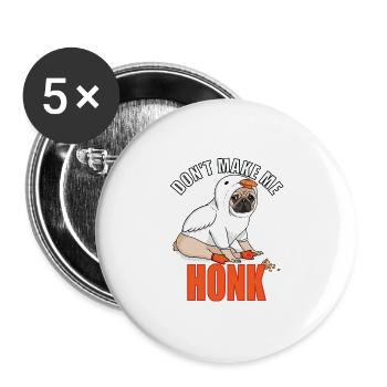 Cute Pug in Goose Costume - Buttons large 2.2'' (5-pack) - white