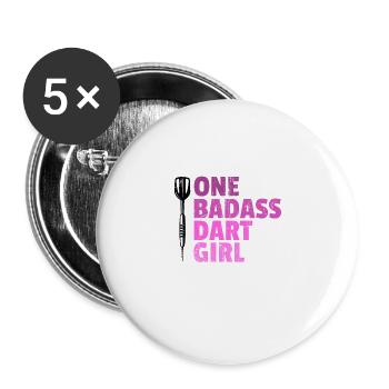 one badass Dart girl - Buttons large 2.2'' (5-pack) - white