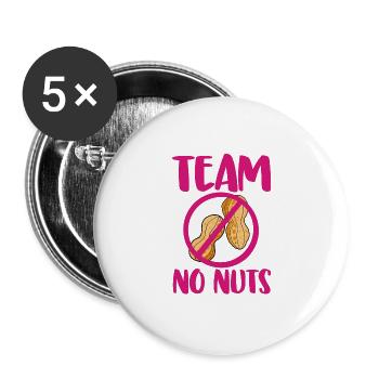 Team No Nuts - Buttons large 2.2'' (5-pack) - white