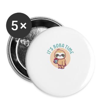 Bubble Tea Junkie, Bubble Tea Lover - Buttons large 2.2'' (5-pack) - white