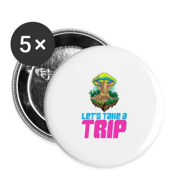 Lets Take A Trip - Buttons large 2.2'' (5-pack) - white