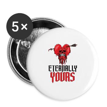Eternally Yours Broken Heart - Buttons large 2.2'' (5-pack) - white
