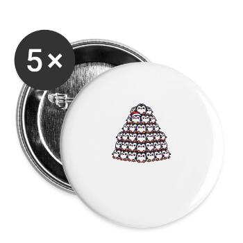 Penguin Christmas Christmas tree pine tree - Buttons large 2.2'' (5-pack) - white