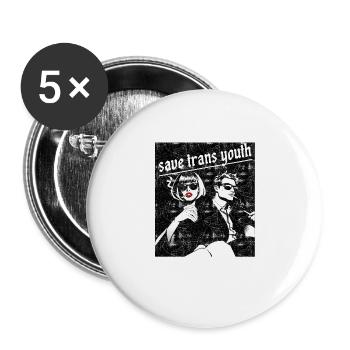 Save trans youth classic vintage - Buttons large 2.2'' (5-pack) - white