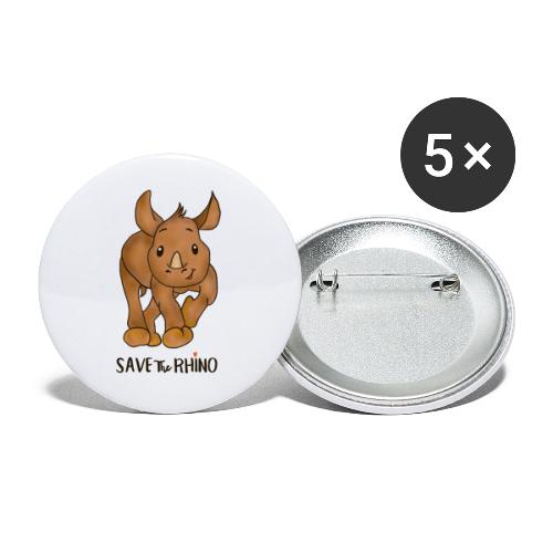 Save the Rhino - Buttons large 2.2'' (5-pack)
