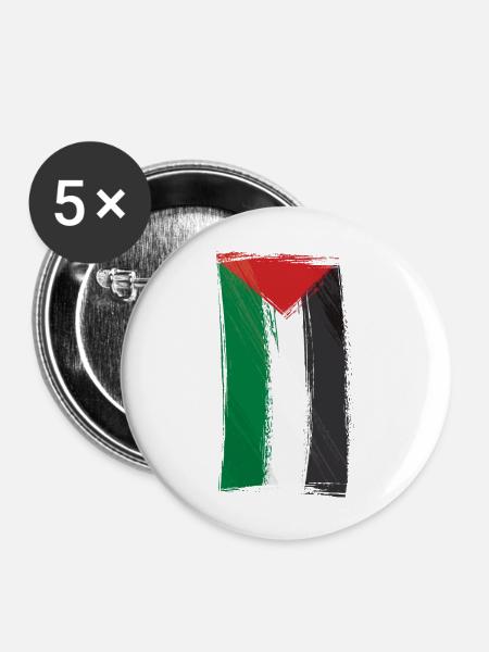 palestinian flag - Buttons large 2.2'' (5-pack) - white