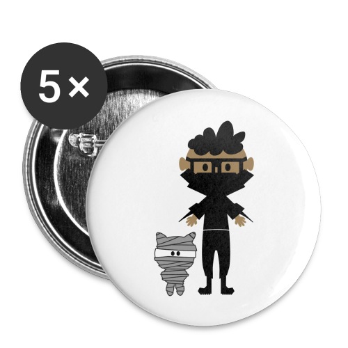 Silly Ninja Boy and His Mummy - Buttons large 2.2'' (5-pack)