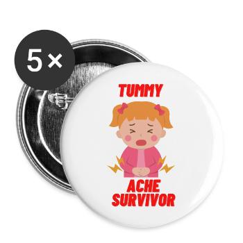 Tummy Ache Survivor Funny Back To School - Buttons large 2.2'' (5-pack) - white