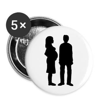 pregnant woman man poor - Buttons large 2.2'' (5-pack) - white