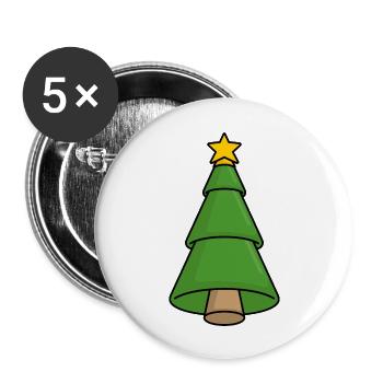 Christmas Tree - Buttons large 2.2'' (5-pack) - white