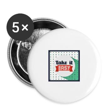 take it eazy - Buttons large 2.2'' (5-pack) - white