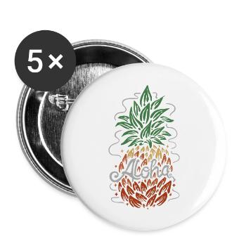 Aloha Pine Apple - Buttons large 2.2'' (5-pack) - white