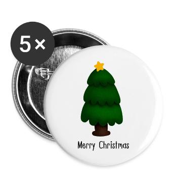 Merry ChristmasTree - Buttons large 2.2'' (5-pack) - white