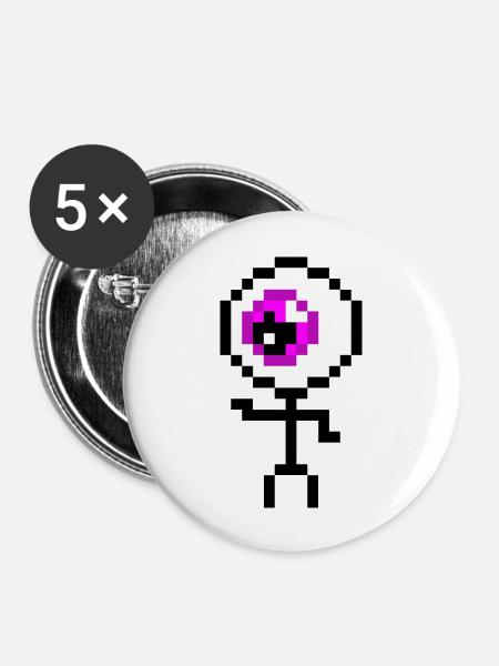 monster - Buttons large 2.2'' (5-pack) - white