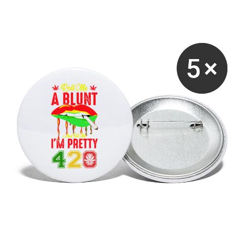Pleasant 420 Smoke a Blunt Weed Marijuana Design - Buttons large 2.2'' (5-pack)
