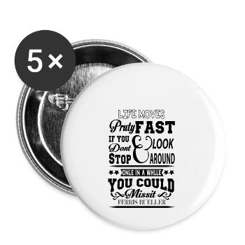 PARTY FAST - Buttons large 2.2'' (5-pack) - white