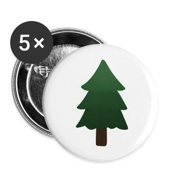 Pine Tree - Buttons large 2.2'' (5-pack) - white