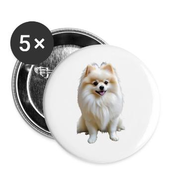 Nimbus Pup: Fluffy Luminescence - Buttons large 2.2'' (5-pack) - white