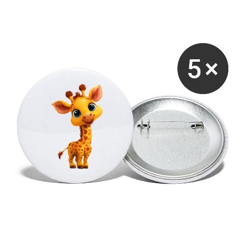 Adorable Cartoon Baby Giraffe with Big Eyes - Buttons large 2.2'' (5-pack)
