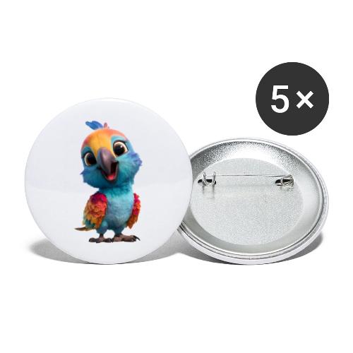 Colorful Cartoon Baby Parrot Design - Buttons large 2.2'' (5-pack)
