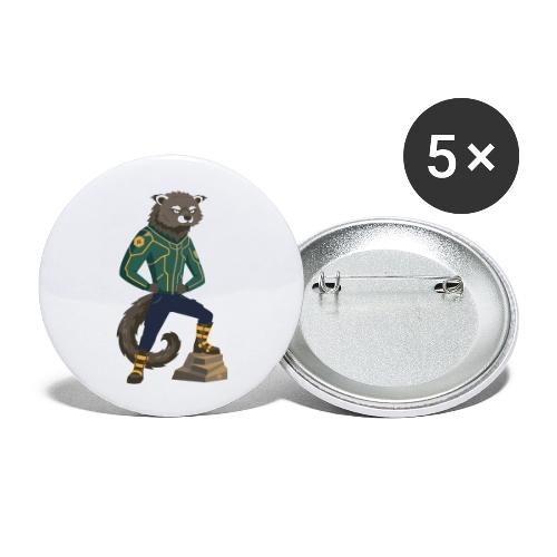 Raccoon Ranger in Neon Armor - Buttons large 2.2'' (5-pack)
