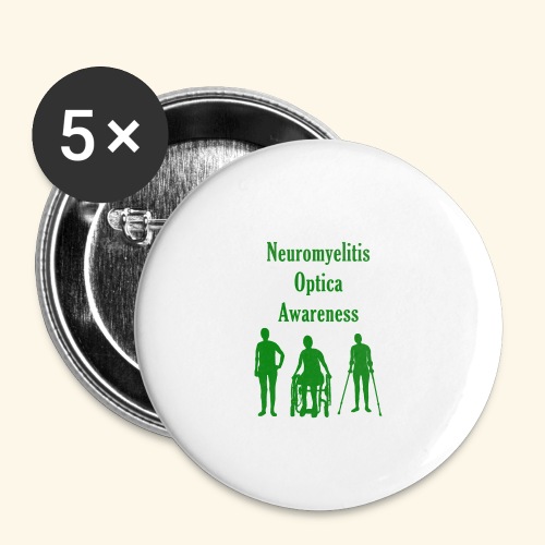 NMO Awareness - Green - Buttons large 2.2'' (5-pack)