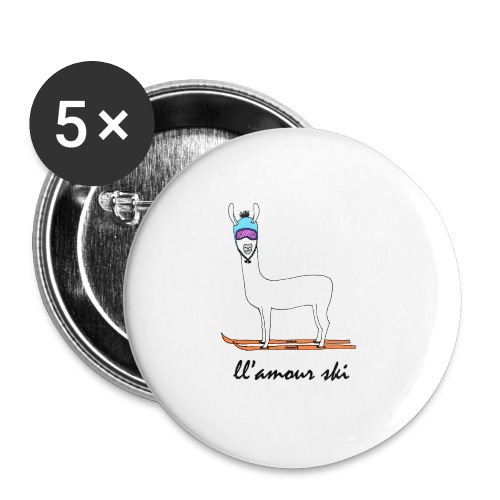 Skiin' llama - Buttons large 2.2'' (5-pack)