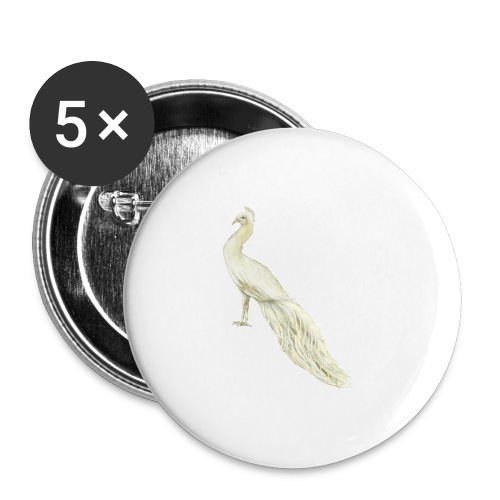 White peacock - Buttons large 2.2'' (5-pack)