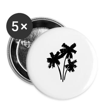 Tropical Palm Silhouette - Buttons large 2.2'' (5-pack) - white