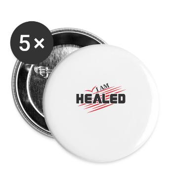I am Healed - Buttons large 2.2'' (5-pack) - white