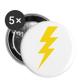 Lightning Bolt - Buttons large 2.2'' (5-pack) - white