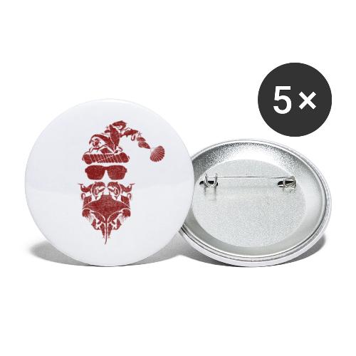 Red Coastal Inspired Santa Claus - Buttons large 2.2'' (5-pack)