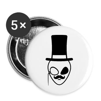 Head Sir Alien Gentlemen - Buttons large 2.2'' (5-pack) - white