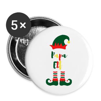 Papa Elf - Buttons large 2.2'' (5-pack) - white