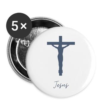 Jesus - Buttons large 2.2'' (5-pack) - white