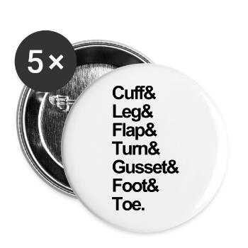 Cuff Down Sock List - Buttons large 2.2'' (5-pack) - white