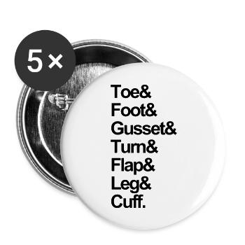 Toe Up Sock List - Buttons large 2.2'' (5-pack) - white