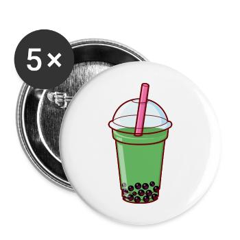 Matcha Bubble Tea - Buttons large 2.2'' (5-pack) - white
