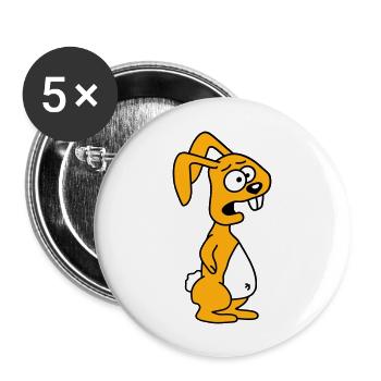 Rabbit Terrified Anxious Desperate Confused Cool - Buttons large 2.2'' (5-pack) - white