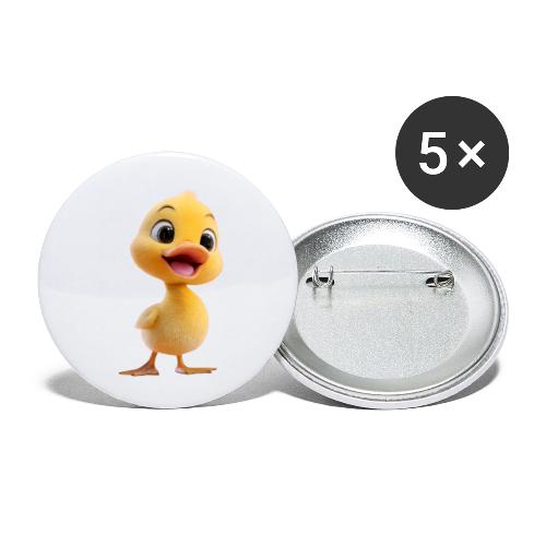 Bright Yellow Baby Duck Smiling - Buttons large 2.2'' (5-pack)