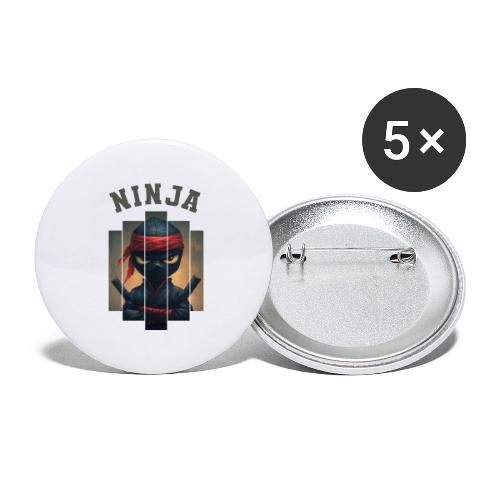 Cartoon Ninja Vibes - Buttons large 2.2'' (5-pack)