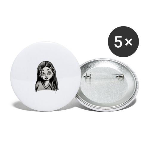 T-short Girl - Buttons large 2.2'' (5-pack)