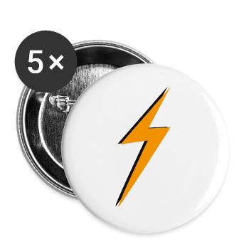 double Lightning Bolt Black And Orange - Buttons large 2.2'' (5-pack) - white